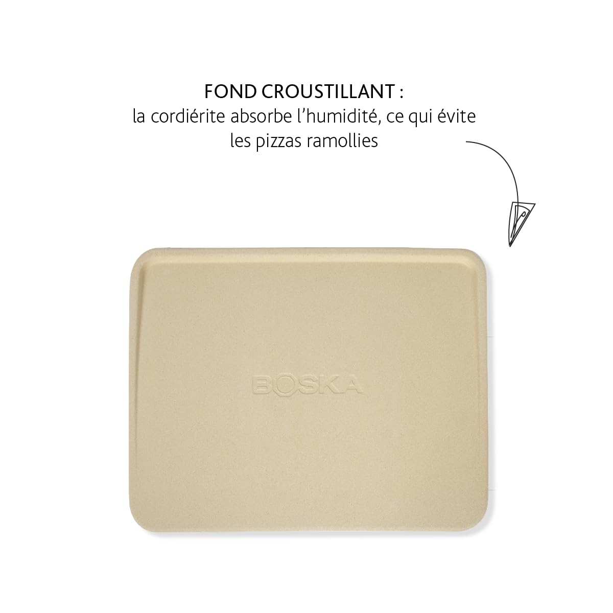 Boska Luxueuse Pierre à Pizza Rectangulaire/Pour le four et bbq/Pizza de qualité four en briques/Bord surélevé luxueux/Cordiérite / 32x40 cm