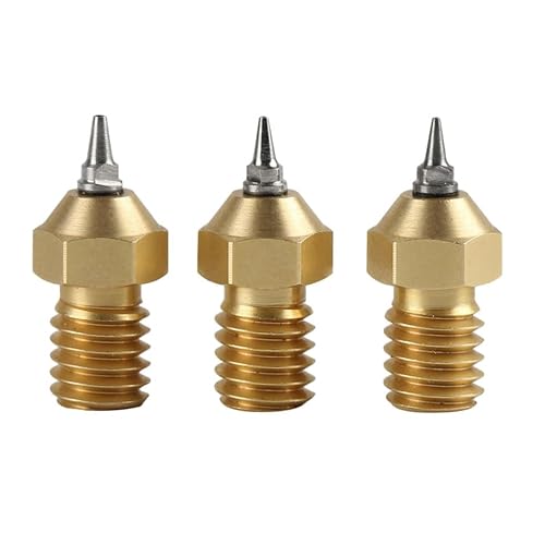 SILENRADAWN 3Dプリンターノズル 0.2/0.3/0.5mm ゴールド金属製 ホットエンド用ノズルセット M6ネジ仕様 熱放散効果 1.75mmフィラメント対応の商品画像（Amazon）