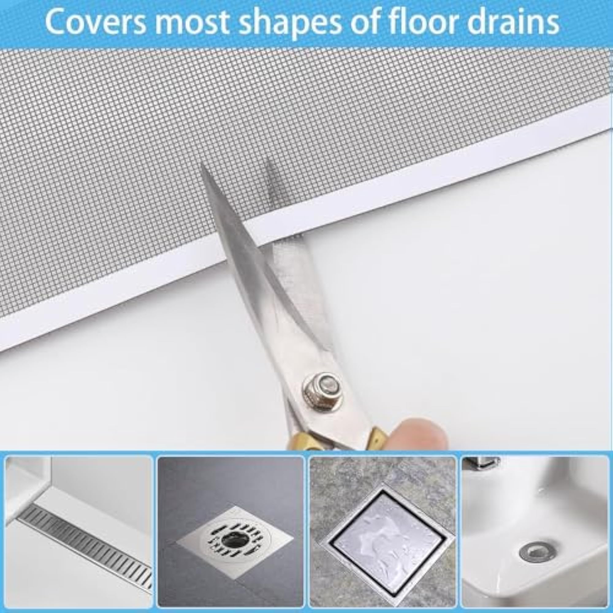 Drain Hair Catcher Roll for Bathroom, Pack of 2