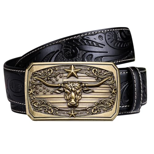 Image of Dubulle Mens Ratchet Belt Gold Click Buckle Adjustable Leather Belts