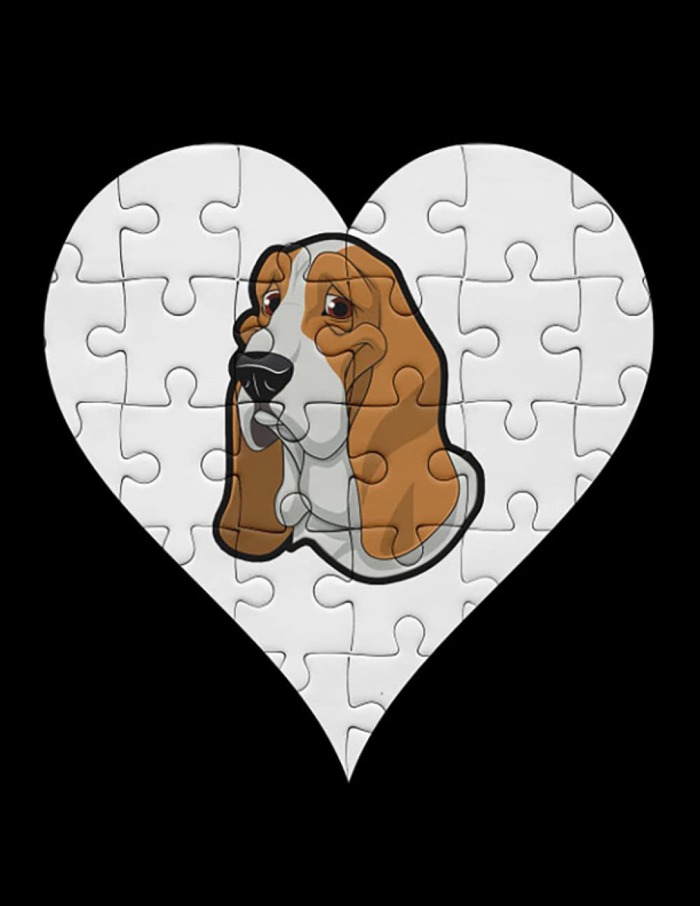 Basset Hound Basset Hound Heart Jigsaw Pieces Design Gift for Basset Hound Lovers 2 NOTEBOOK: 8.5 x 11 Inches, 100 Pages