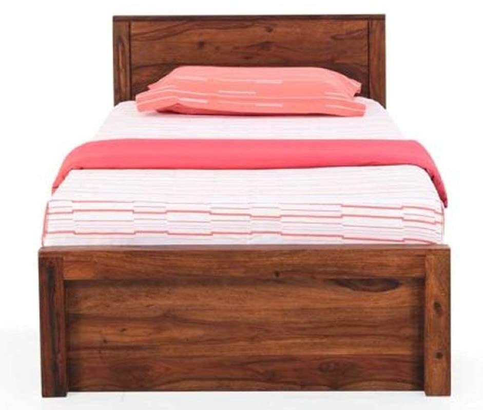 Image of Wudniture Solid Sheesham Wood Single Bed I Sheesham Wood Single Size Bed-Natural Finish