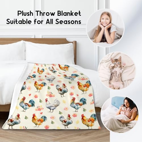 Chicken Blanket, Cute Soft Throw Gifts for Kids, Cozy Flannel Throw Blankets for Couch Sofa, 30"x40"