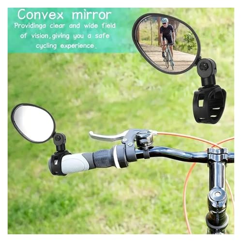 Espejo retrovisor para bicicleta anticaídas con gran angular convexo para evitar ángulos muertos 5