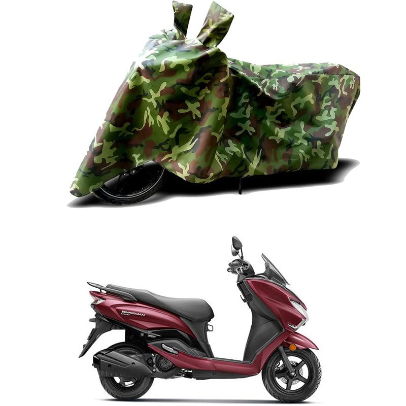 Image of 100% Water Resistant Bike Scooty Two Wheeler Body Cover Compatible for Suzuki Burgman Street /UV-Rays /Heat Protection /Birds Dropping /Scratchproof /Dust Proof /Waterproof /All Varient[Green MJ]