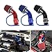 Universal 76mm Car Racing Cold Air Intake System Turbo Induction Pipe Tube Kit Aluminum With Cone Air Filter Inlet Engine Kits(Black)