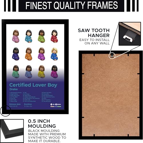 Image of BLINKART Drake- Certified Lover Boy Wall Photo Frames | Wall Art for Bedroom, Living Room, Studio or Office | Album Cover Print with Spotify Song Link QR Code | Gift for Fans - 8x12 In