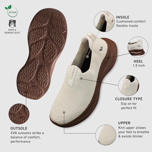 Image of Neeman's Ease Flow Slip Ons for Men | Breathable Knit Casual Shoes Recycled Bottles | Lightweight Cushioned Slip-On Shoes with Lycra Lining & EVA Sole