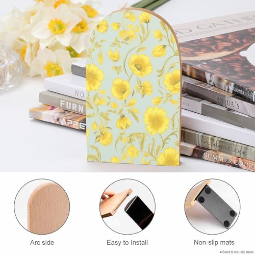 Support de livres peu encombrant imprimé floral jaune - 5