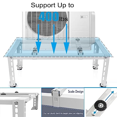 Robuste Klimaanlagen- StützhalterungMetallhalterung für Klimaanlagen, Halterung für Fensterklimaanlagen, leichte, robuste Bodenhalterung, 204 kg Tragkraft, einfach zu verwenden-3