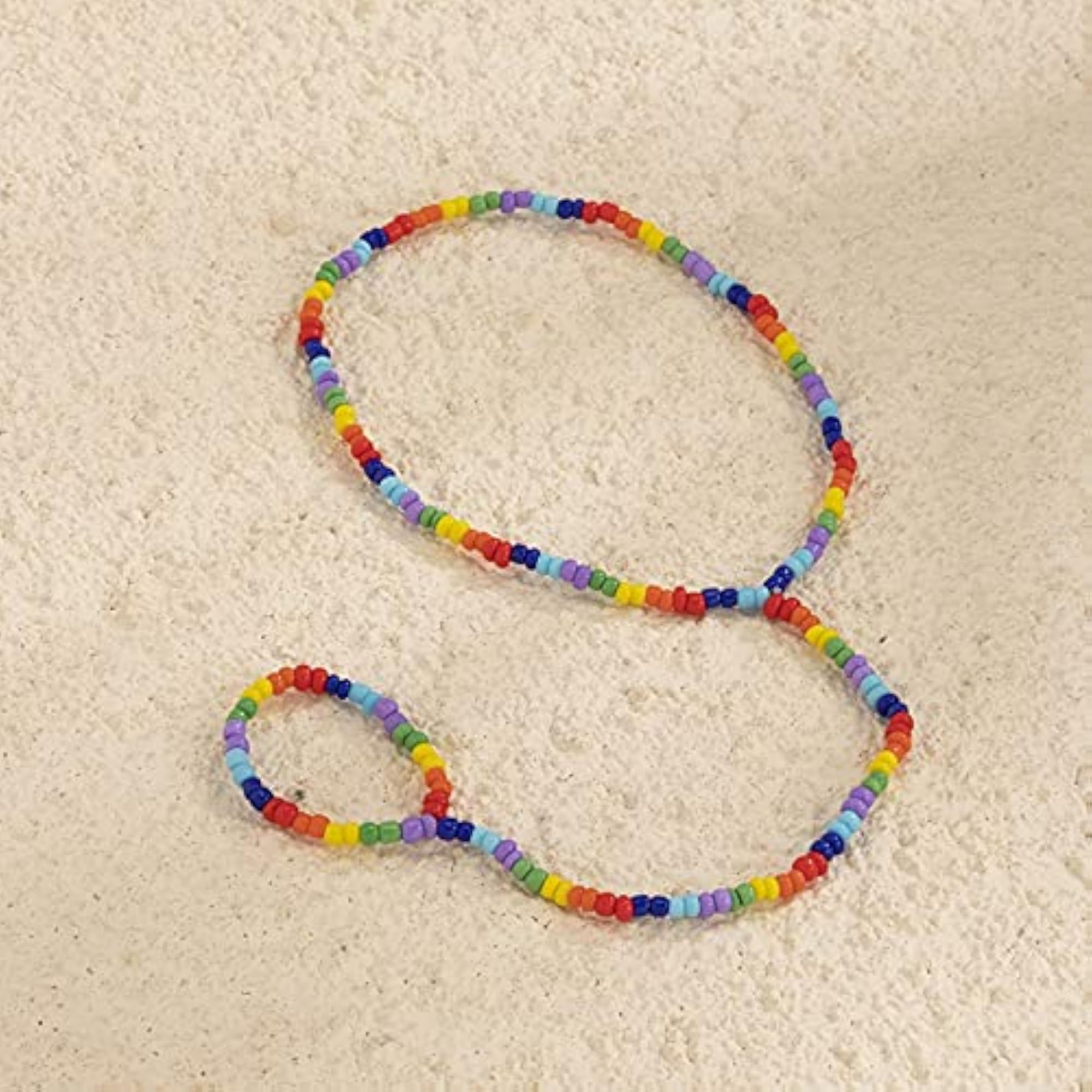 Women's Boho Beaded Foot Chain Anklet, Simple and Stretchy