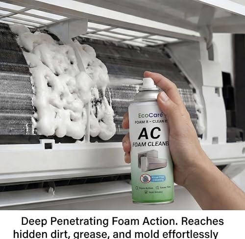 Image of EcoCare Air Conditioner Cleaning Foam Spray For Split & Window AC-500ml |No Rinse Foaming Coil Cleaner For AC Evaporator & Condenser Coil |Removes Dust Mold & Odor | Fresh Cooling (500 ml (Pack of 1))