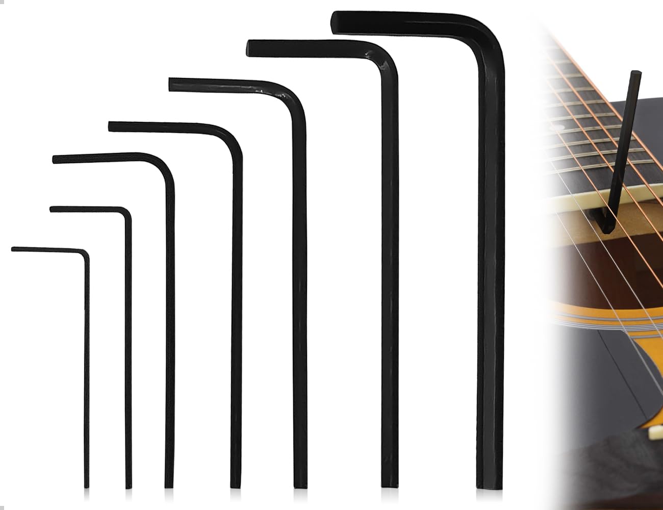 7 Pcs Allen Key Set, Universal Small Allen Keys Carbon Steel Ideal for Repairs Guitars, Machines, Cars, Bicycles and Furniture (0.7-3mm)