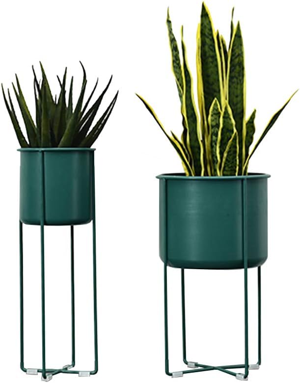 Blue Metal Flower Stand Garden Plant Pot Rack Balcony Decoration Display Shelf Patio Bonsai Storage Shelves Outdoor/Indoor Home Decor(L)