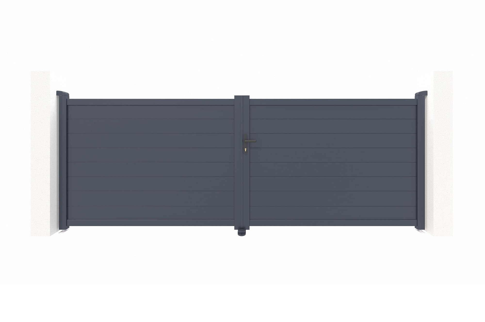 Casanoov Portail battant 4m EIGER H.140cm aluminium gris