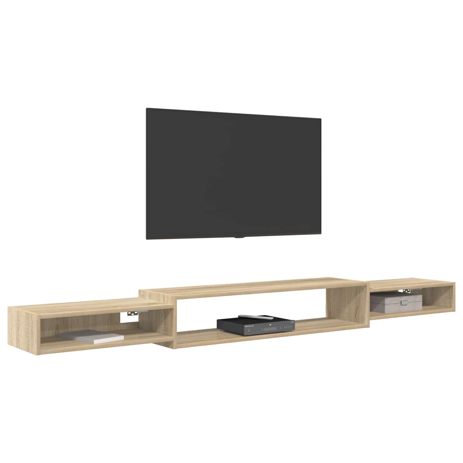 Gecheer Wandmontierter TV-Schrank Wandhalterung Sonoma-Eiche, Moderne TV Lowboard Fernsehschrank für Home-Cinema Gamerzimmer Wohnungen Büro8006015