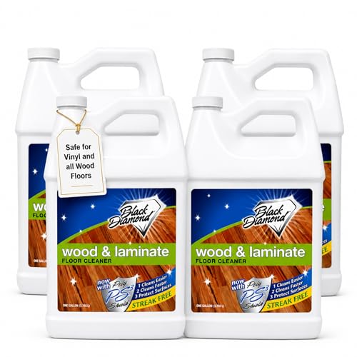 Black Diamond Stoneworks Wood & Laminate Floor Cleaner – No-Rinse Streak-Free Cleaner for Hardwood, Laminate, Engineered Wood & Luxury Vinyl Plank Floors (4 Gallons)