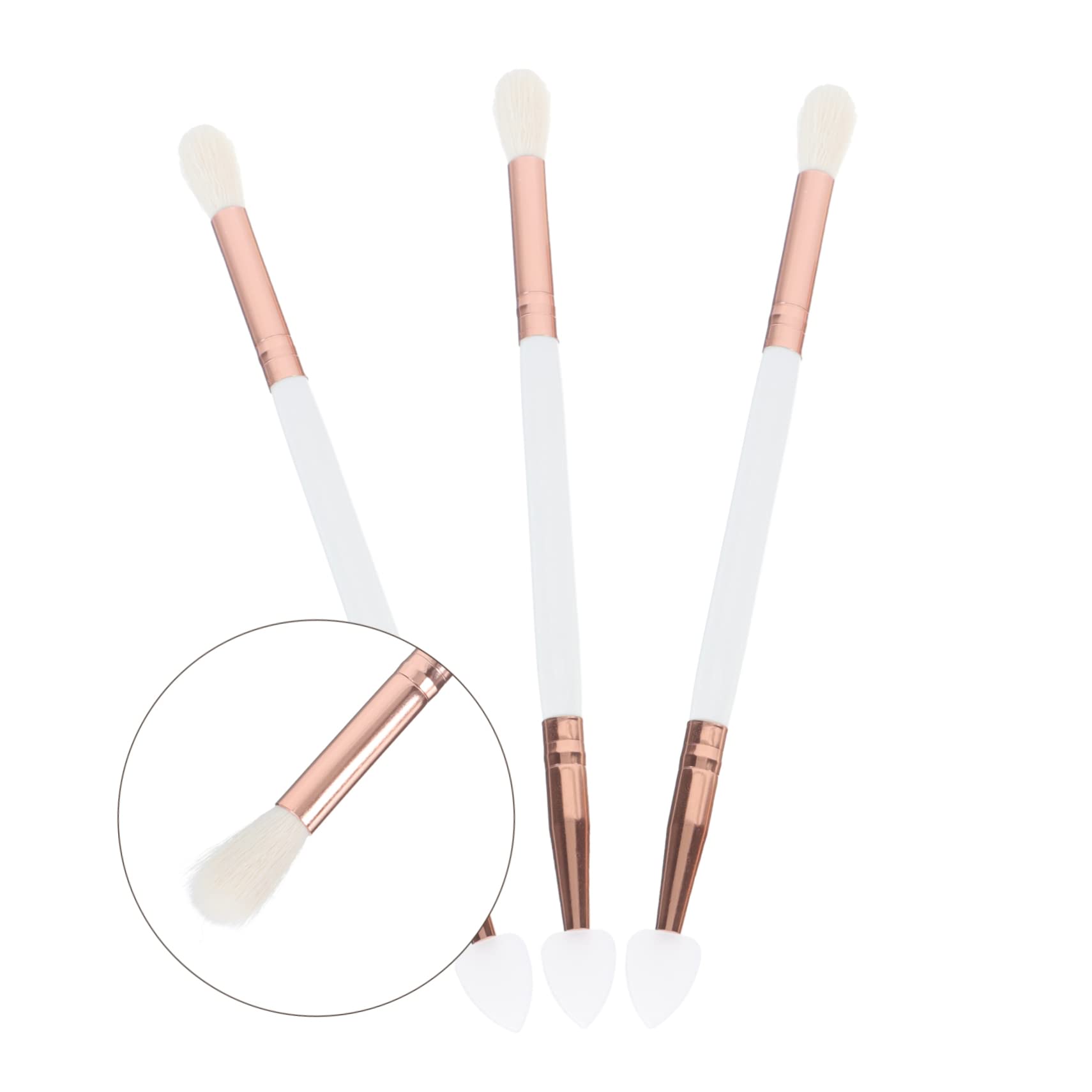 MAGICLULU 5 Set Di Pennelli Per Ombretto in Silicone A Forma Di Cuore Strumento Per Il Trucco A Doppia Testa Facile Da Trasportare 3 Pezzi * 5