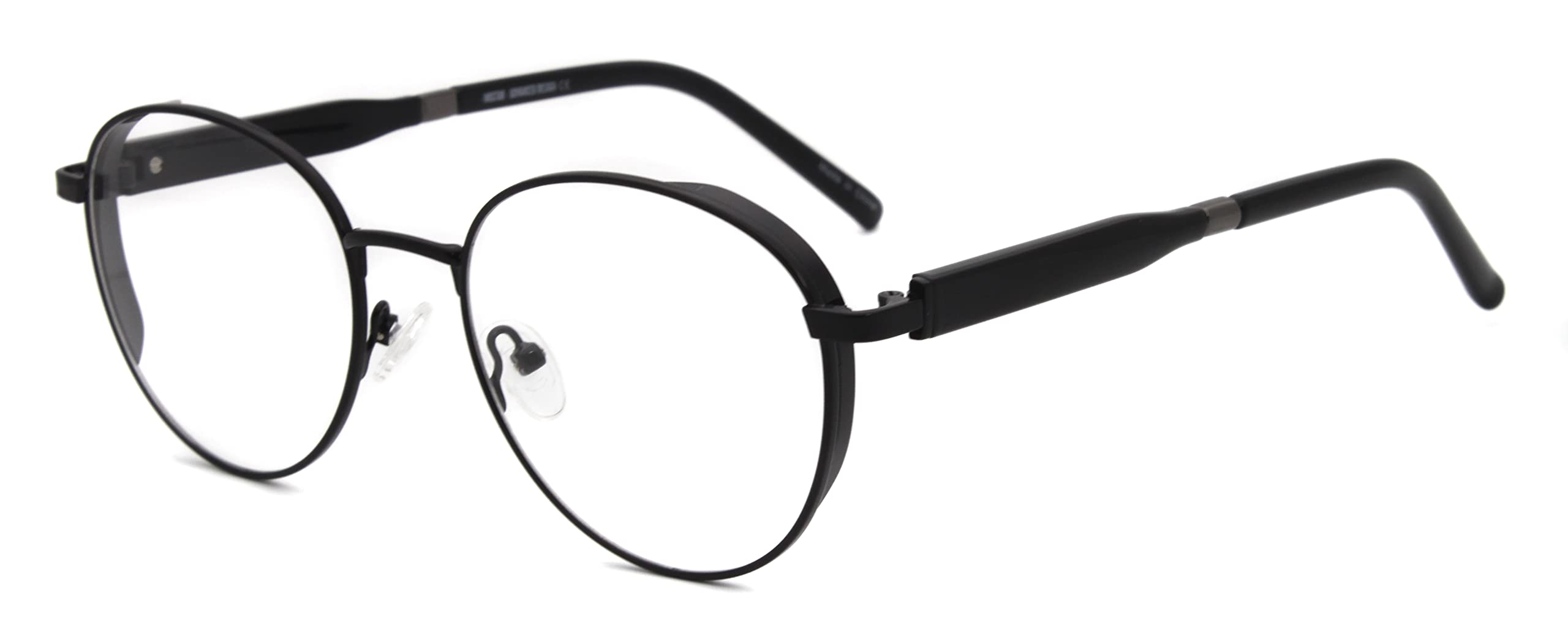 MOSTAR Lunettes rondes vintage populaires anti-lumière bleue pour homme et femme - Lunettes de protection des yeux - Lunettes élégantes en métal, Noir , M
