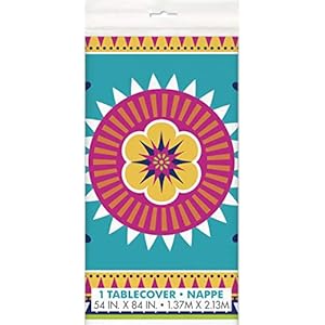 Unique Party 73443 – Boho Fiesta Plastic Tafelkleed, 7 ft x 1,4 m