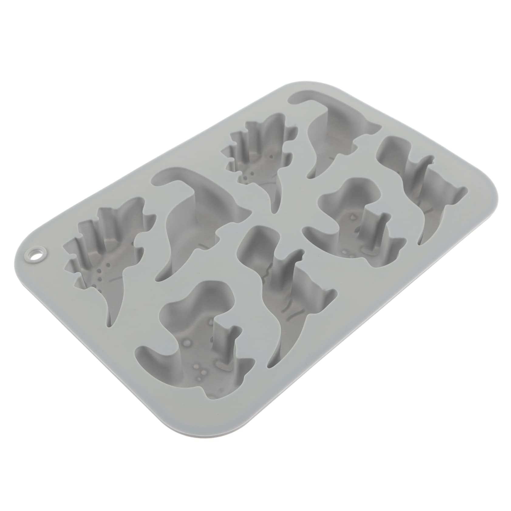Amosfun 5St Dinosaurier-Silikonform pralinen silikonform dino silikonform tierische Süßigkeitenform Schokolade backen Cookie-Tablett Keksformen Antihaft-Schokoladenform Kieselgel Grey