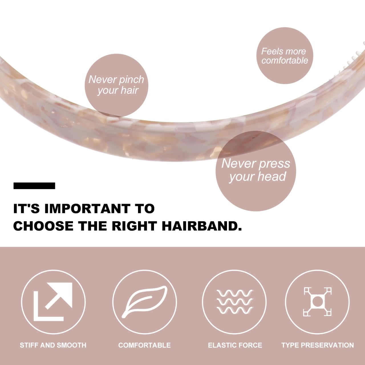 Uonlytech Acetate Tortoiseshell Hairband with Teeth Non-Slip Shower Headband for Face Washing Stylish Hair Accessories for Women and Girls 5.5 X 4.9 in - Image 5