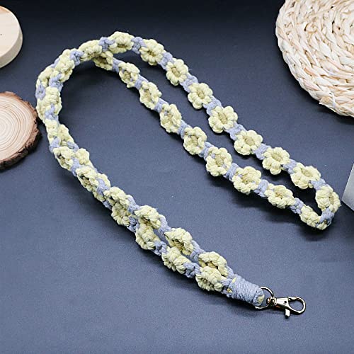 Tomcrazy Boho Flower Universal Cell Phone Lanyard, Handmade Weave Daisy Crossbody Lanyards Neck Strap For Phones Case, Car Keys Keychain, Airpods, Camera, Id Card Badge Holder (Crossbody 04) #TOP1