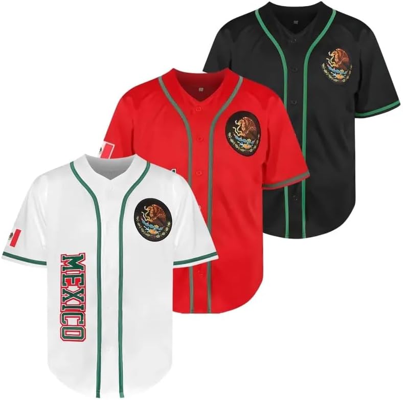 Mexican Pride Baseball Jersey for Men Eagle & Flag Día de la Independencia Virgen de Guadalupe Mexican Baseball Vintage Sport