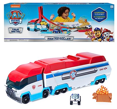 Paw Patrol - Pat Patrouille - Camion Patrouilleur 2 en 1 True Metal - Véhicule avec Circuit, Voiture, Accessoires - Pat Patrouille Jouet - Voiture Enfant -...