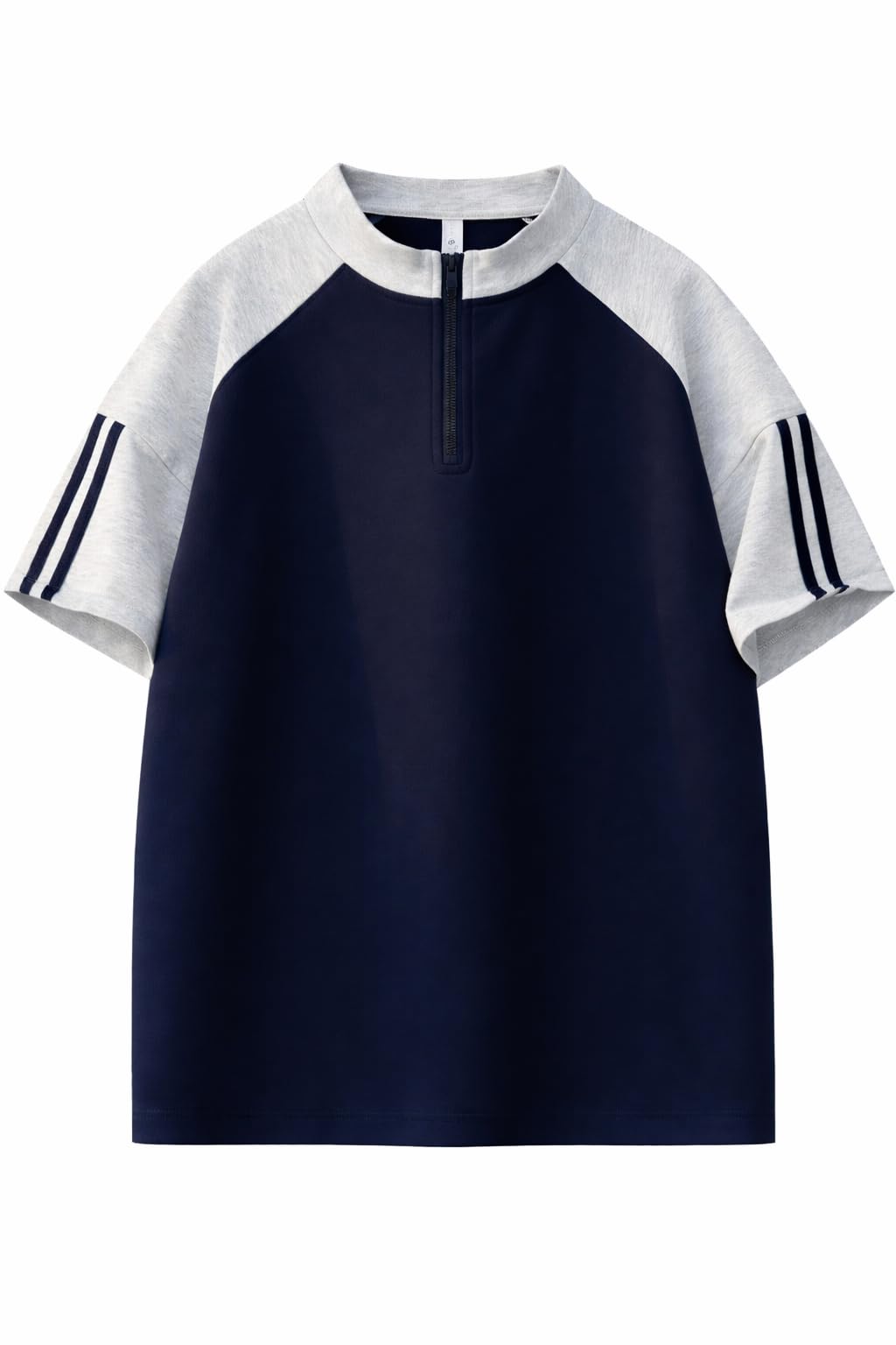 FN3 Men’s Half-Zip Color Block T-Shirt NavyBlue - Image 1