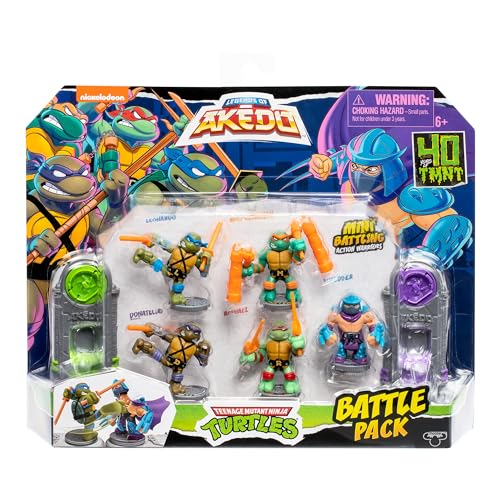 Legends of Akedo Teenage Mutant Ninja Turtles Battle Pack Includes Mini Battling Warriors Donatello, Leonardo, Michelangelo, Raphael, Shredder 2 Silver Battle Controllers - Image 2