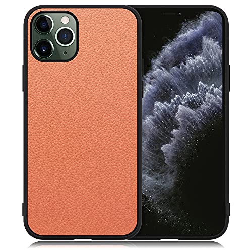 LOOF LUXURY-SHELL �{�v ���U�[ �X�}�z�P�[�X for iPhone 11 Pro �p �P�[�X �J�o�[ �X�g���b�v�z�[�� �V���v�� �ϏՌ� ���^ �y�� leather [�t���~���S]