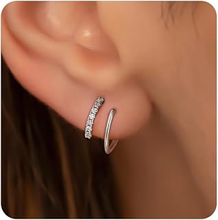 Gold Double Huggie Hoop Piercing Tiny Twist Spiral Earrings