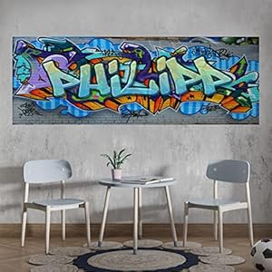 pkvr16 Cooles Wandbild Graffiti Poster mit Namen personalisiert Graffiti Kinderzimmer Poster Name XXL Wandbild Teenager…