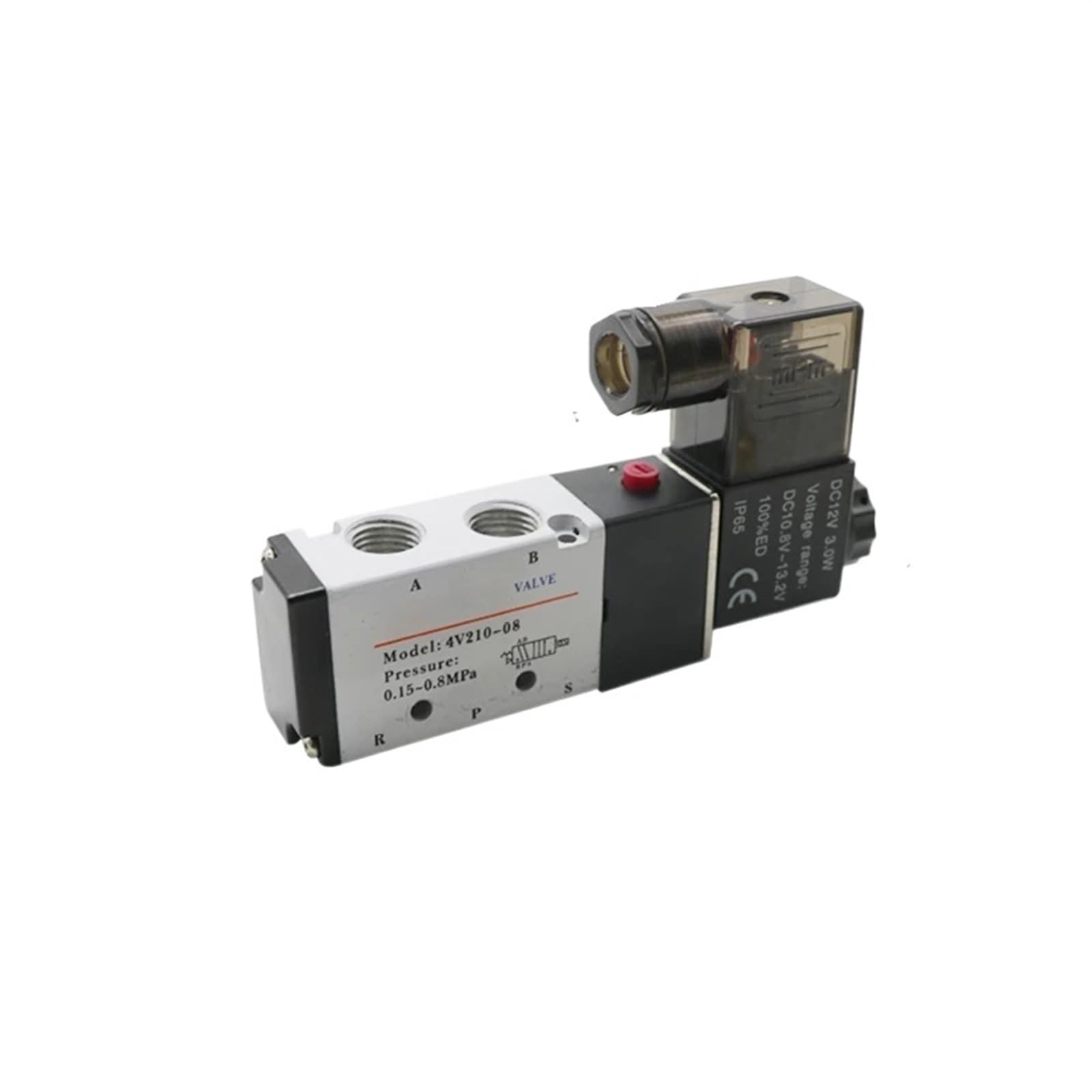 Válvula Solenoide eléctrica neumática, válvula magnética de Gas y aire con Control de 5 vías y 2 posiciones, 12V, 24V, 220V, bobina de voltios, accesorios for mangueras de 4mm-12mm(Rot,DC12)