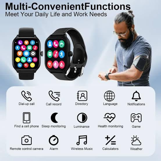 Infographic showing various smartwatch functions
