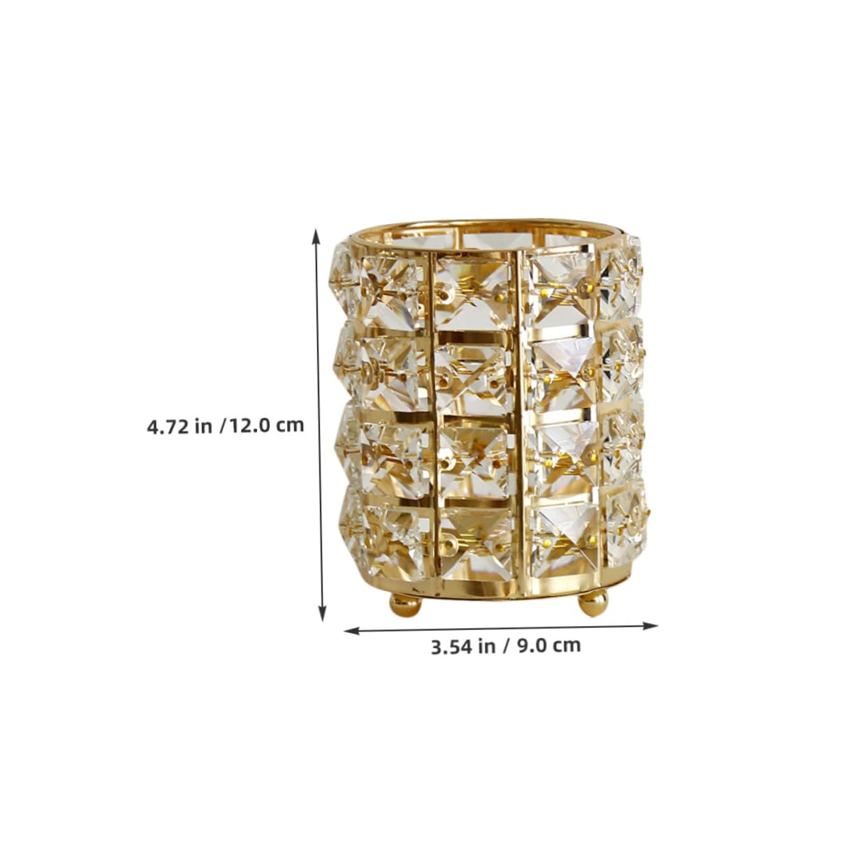 2 Pezzi Portapenne in Vetro con Supporto in Ferro Organizer Elegante per Scrivania Ufficio Studio e Tavolo Design Oro e Argento