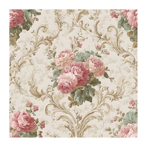 Image of PAPER PLANE DESIGN Vintage Floral Vinyl Self Adhesive Wallpaper Peel & Stick, Waterproof, Stain-Proof | 16 in X 90 in, Decor for Bedroom, Hallway, Living Room (B)