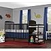 Dream On Me Anna 3-in-1 Convertible Full-Size Baby Crib & Changer with Storage in Black, GreenGuard Gold & JPMA, Pinewood, Converts to Day & Toddler Bed, 3 Mattress Heights, 1″ Changing Pad