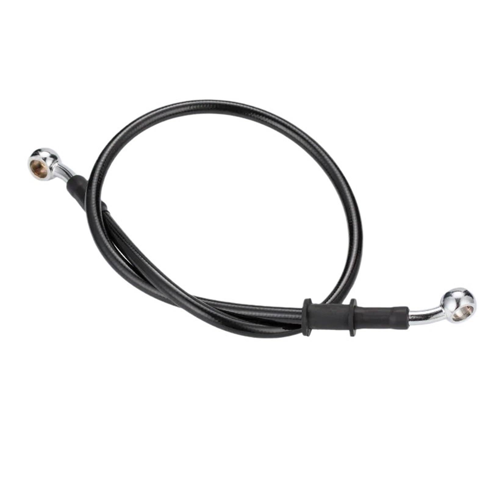Lengh 400mm-1500mm Hydraulic Brake Hose Universal Brake Hose Line Steel Brake Cable Banjo Head Both Sides 28 °(Black,90CM)