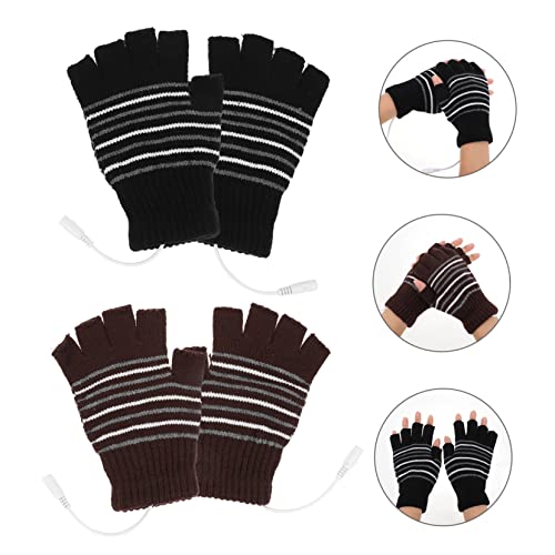 Guantes calefactables USB de dedos cortos térmicos para teclado cómodos para casa 7