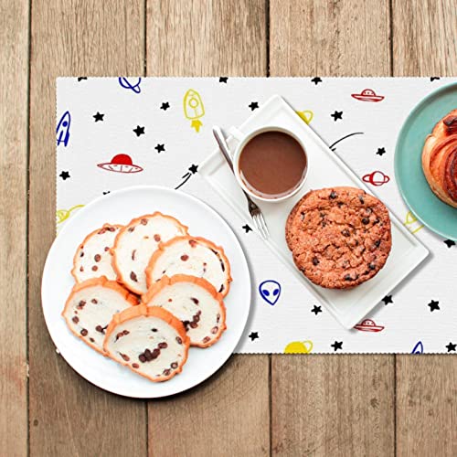 Set de table lavable Oxford résistant à la chaleur fusée espace pour repas enfant - 7