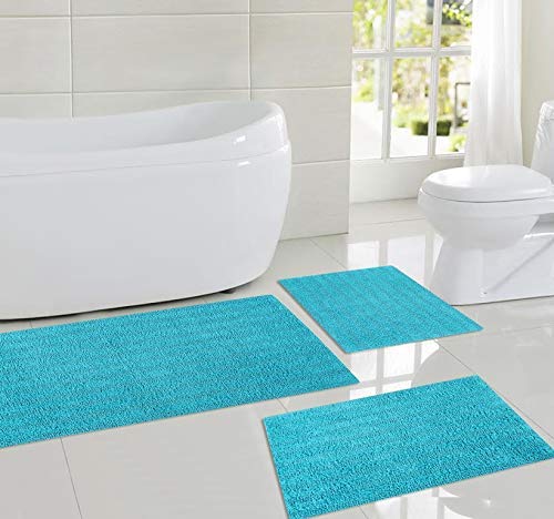 Sheen Decor Moon Stoon Cotton Bathmat Collection Pack of 3 - Navy Blue (Aqua)