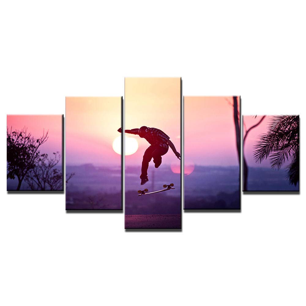 Quadro su tela con alba sulla spiaggia, foto di tramonto sul mare, decorazione da parete su tela costiera - Italia