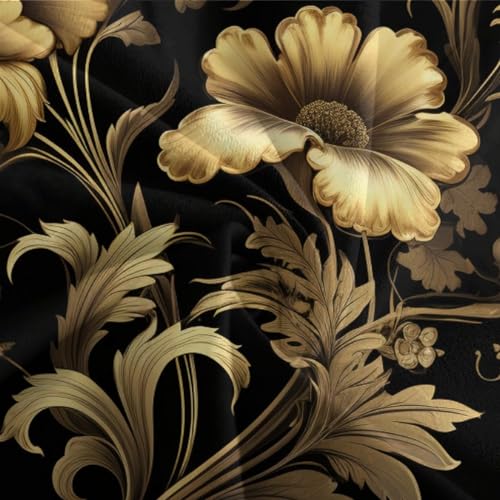 Housse de couette fleurs d'or infroissable literie zippée lit simple - 7