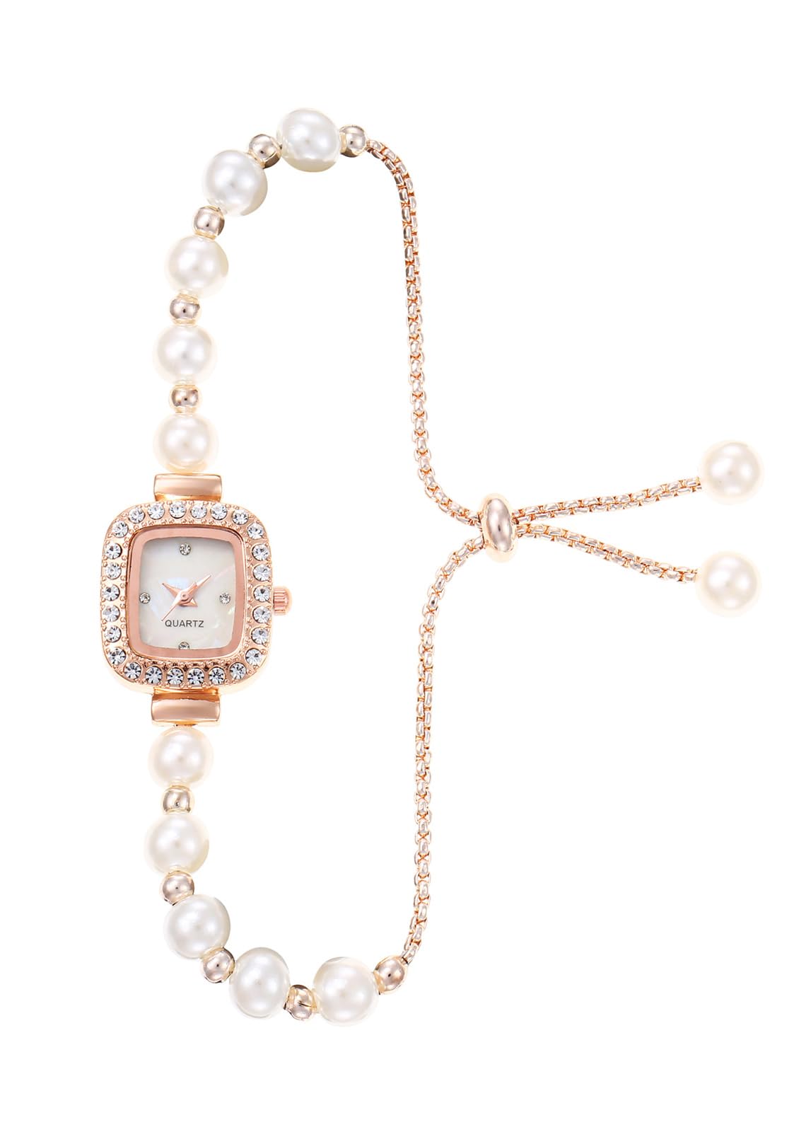 ADSBIAOYE Women's Fashion Simple Floral Bracelet Watch Diamond Quartz Light Luxury Watch
