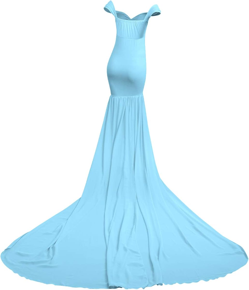 Maternity Elegant Fitted Photography Gown Long Sleeve Slim Fit Maxi Photography Floor Baby Shower Grace Dress Photo Shoot at  Women’s Clothing store