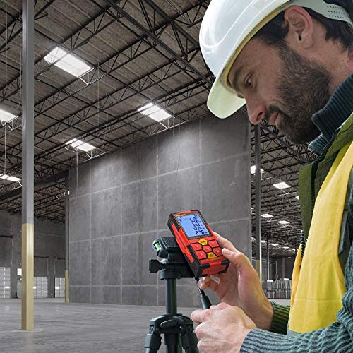 Laser Measure, 196Ft USB Rechargeable POPOMAN Laser Distance Meters with Electronic Angle Sensor, Mute Function, Measure Distance, Area and Volume, Pythagoras - MTM120B