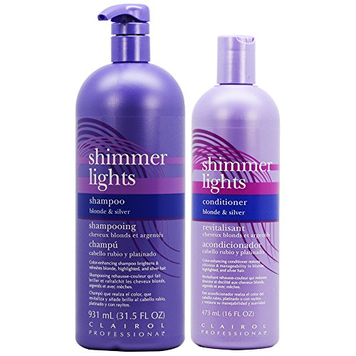 Clairol SET (w/Shower Cap) Shimmer Lights Shampoo 31.5oz + Conditioner 16oz by Vidimear