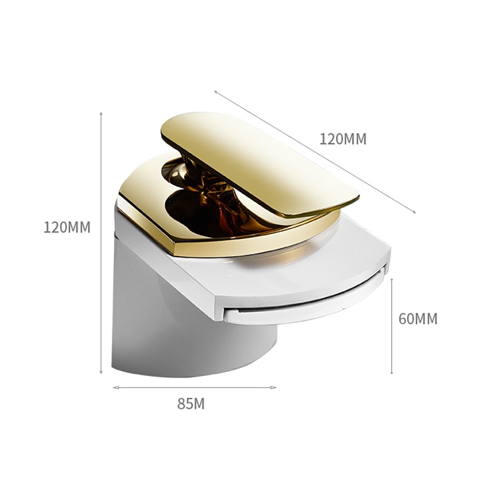Grifos de lavabo de cascada de baño de grifo blanco, grifo mezclador de lavabo de un solo orificio con soporte único, agua fría y caliente(SLT203-S)